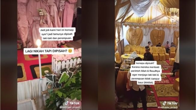 Konsep Pernikahan Syar'i, Pasangan Pengantin Ikut Dipisah (tiktok.com/@herhopes_project)