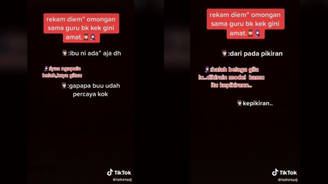 Viral Percakapan dengan Guru BK, Sebut Murid dan Pacarnya Selingkuh saat LDR (tiktok.com/@fathirtadj)