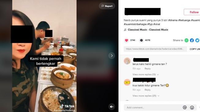 Viral Momen Kehidupan Damai Suami dan Tiga Istri (TikTok)