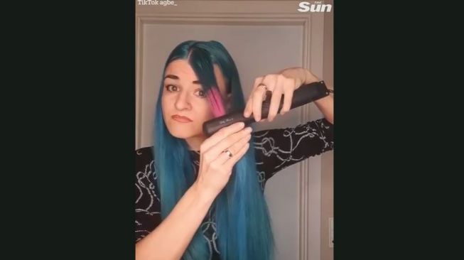 Viral Tips Mewarnai Rambut Pakai Parfum dan Catok (tangkap layar thesun / tiktok.com/@agbe_)