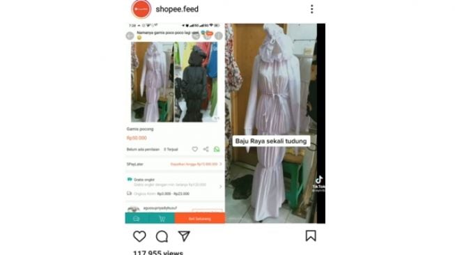 Gamis Pocong Buat Baju Lebaran, Warganet: Hemat Sampai Akhirat