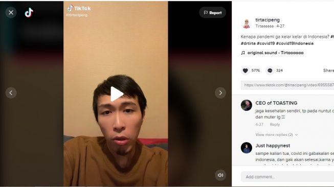 Dokter Tirta: Covid-19 Banyak Dramanya! (TikTok)