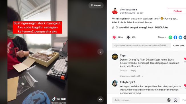 Kisah Sedih Pengusaha Bikin 1000 Hampers Lebaran Nggak Laku TikTok/Dionkusumaa)