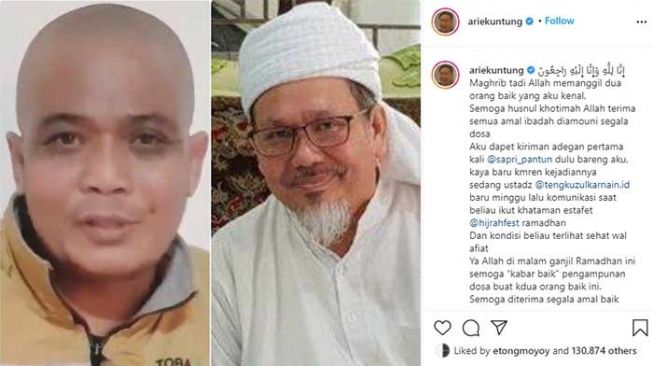 Tangkapan layar kolase foto di Instagram Arie K Untung. [Instagram/@ariekuntung]