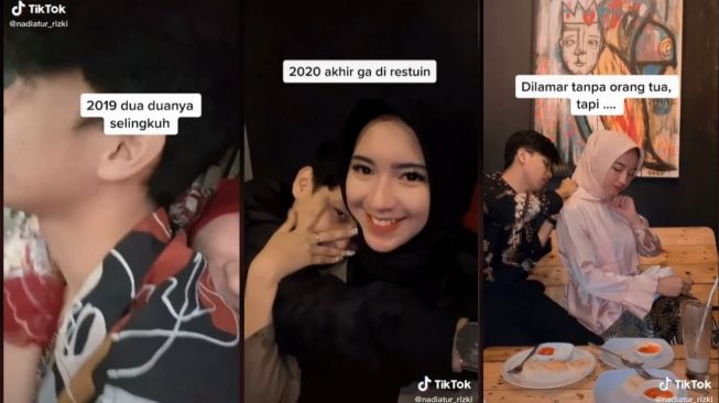 Selingkuh hingga Tak Direstui, Viral Pasangan Ini Akhirnya Menikah (tiktok.com/@nadiatur_rizki)