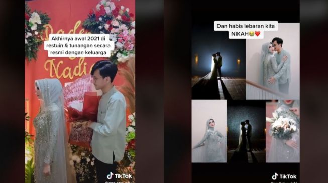 Selingkuh hingga Tak Direstui, Viral Pasangan Ini Akhirnya Menikah (tiktok.com/@nadiatur_rizki)