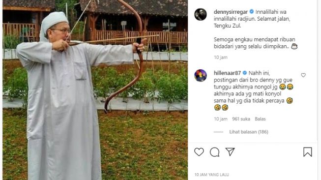 Denny Siregar soal Tengku Zul meninggal (Instagram).