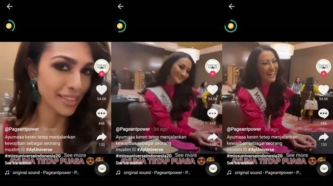 Tetap Puasa saat Karantina Miss Universe 2020, Ayu Maulida Jadi Sorotan. (TikTok/@pageantpower)