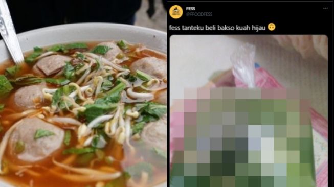 Kuahnya Warna Hijau, Penampakan Bakso Ini Malah Bikin Publik Curiga