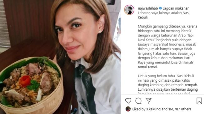 Makanan lebaran favorit Najwa Shihab. [Instagram/najwashihab]