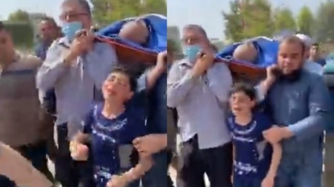 Video Pilu Anak Palestina Antar Jenazah Keluarga yang Tewas Diserang Israel