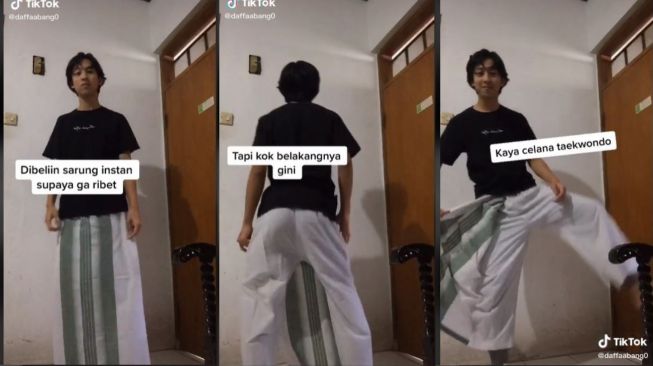 Viral Model Sarung Instan Malah Bikin Ngakak (tiktok.com/@daffaabang0) 