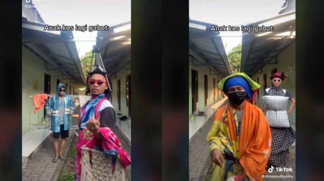 Viral Fashion Show Anak Kos saat Ditinggal Mudik (tiktok.com/@dimasyudhystira)