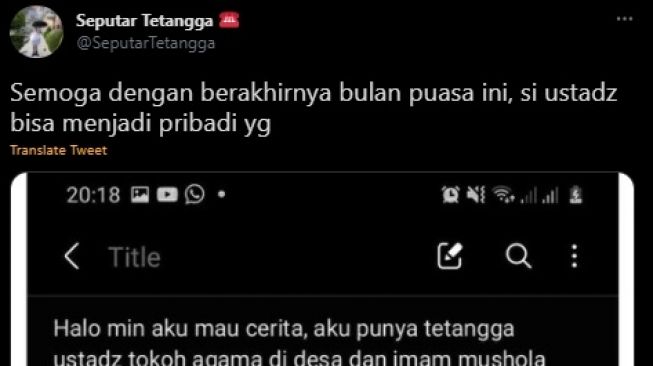 Viral Kisah Tokoh Agama Hobi Julid, Kelakuan Bikin Tetangga Frustasi