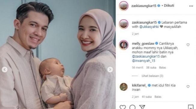 Potret lebaran keluarga Irwansyah dan Zaskia Sungkar. (Instagram)