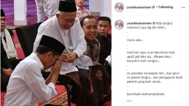 Dikritik Soal Foto Jokowi Sungkem ke Wapres, Ustaz Yusuf Mansur Ngaku Salah