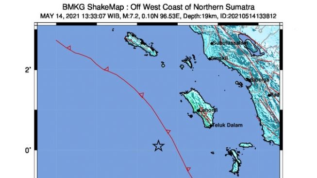 Gempa 7,2 Magnitude Terjadi di Sumatera Utara