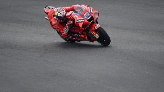 Rider Ducati Jack Miller melaju saat Free Practice I MotoGP Prancis di Le Mans. Jean-Francois MONIER / AFP