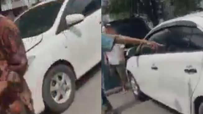 Masih Suasana Lebaran, Pemobil Ini Nekat Pukul Ustaz yang Lagi Bagi Sembako