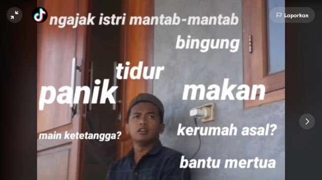 Pria bingung saat hari pertama tinggal di rumah mertua (tiktok.com/@muhassyarif)