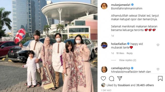 Momen lebaran keluarga Mulan Jameela [Instagram/mulanjameela1]