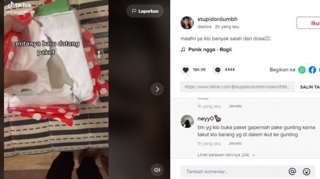 Viral Pria Order Baju Lebaran. [TikTok/@stupidordumbh]