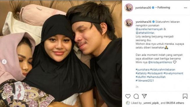 Momen haru Krisdayanti peluk Aurel Hermansyah [Instagram/Yunishara36]