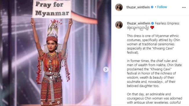 Fakta menarik Miss Myanmar Ma Thuzar Wint Lwin di Miss Universe 2020. (Instagram/thuzar_wintlwin)