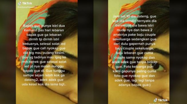 Curhat Wanita Punya Ayah Poligami, Lebih Perhatian ke Istri Muda (tiktok.com/@redyasyifanuzdini)