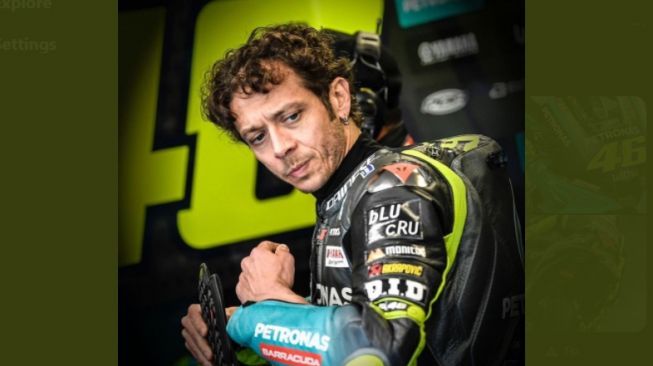 Valentino Rossi usai MotoGP Prancis 2021 (Twitter)