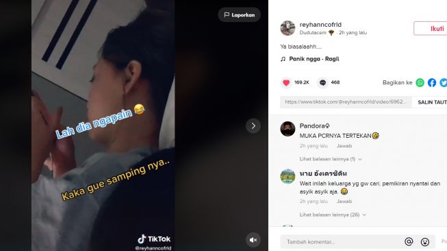 Viral Video Pacar Nginep Bareng Keluarga, Ekspresi Tertekan Tak Berkutik (TikTok/Reyhanncofrld)