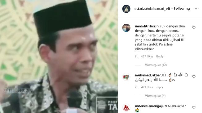 UAS jelaskan mengapa Israel tak dimusnahkan Allah SWT (instagram.com/@ustadzabdulsomad_official)