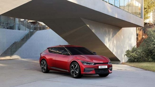 Kia EV6 GT-Line yang akan diluncurkan ke pasar global, kekinian mencatatkan rekor perjualan bagus. Sebagai ilustrasi [Kia via ANTARA].