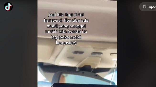 Dua pria gedor mobil di jalan tol (tiktok.com/@cintakuya)