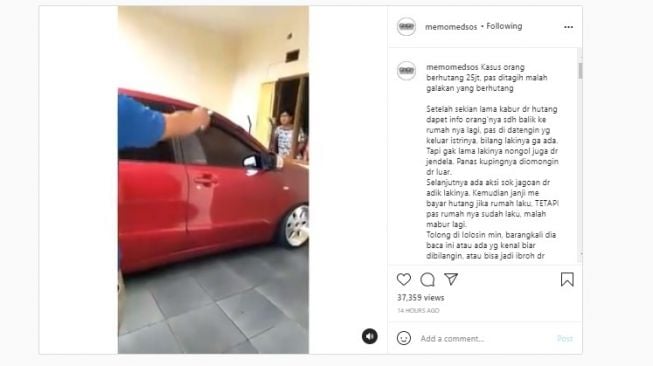 Viral kisah pria didorong saat tagih hutang.[Instagram/@memomedsos]