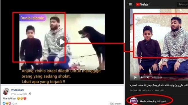 Cek Fakta Anjing Zionis Dilatih untuk Menerkam Orang Salat (turnbackhoax.id)