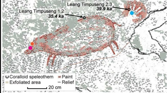 Lukisan batu tertua di dunia. [Nature.com]