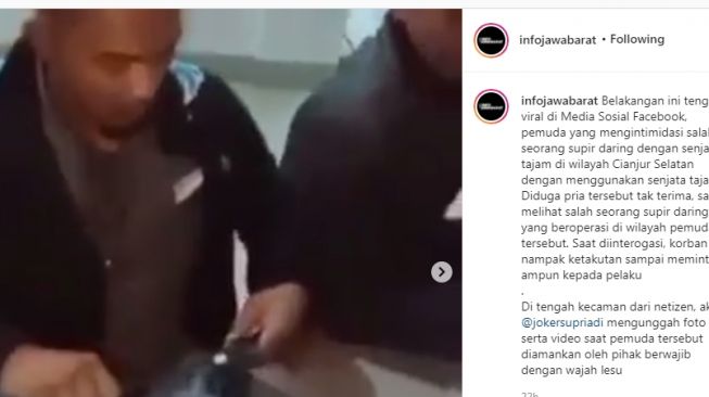 Viral, Pemuda di Cianjur Intimidasi Sopir Pakai Senjata Tajam