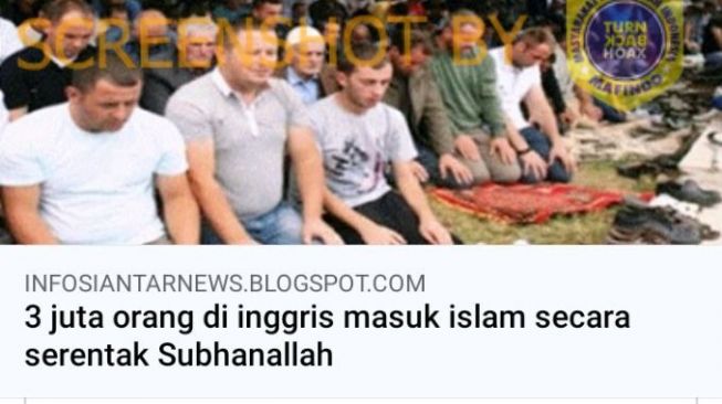 Cek Fakta: Benarkah 3 Juta Orang Inggris Masuk Islam Secara Serentak?