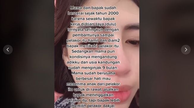 Anak ceritakan perselingkuhan ayah dengan pembantu (tiktok.com/@queen_devia)