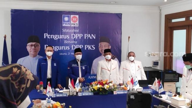 Petinggi PAN dan PKS saat melakukan pertemuan. (Suara.com/Bagaskara)