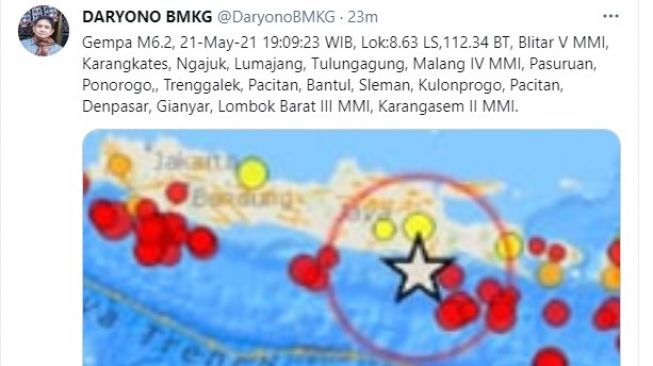 Gempa Blitar Magnitudo 6,2, Warga: Lama Getarannya 30 Detik