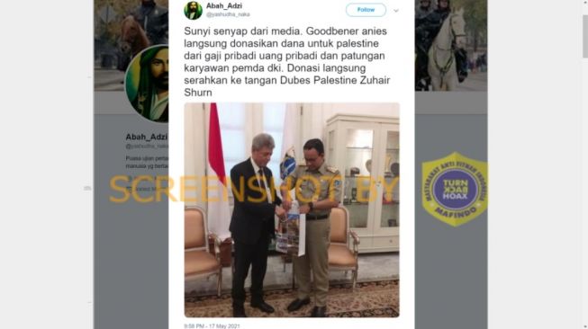 CEK FAKTA: Benarkah Anies Baswedan Sumbang ke Palestina Pakai Uang Pribadi?