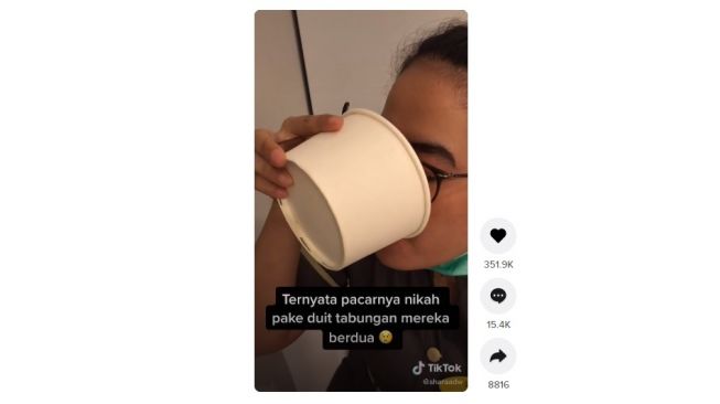 Uang tabungan bersama dipakai menikah dengan orang lain. [TikTok]