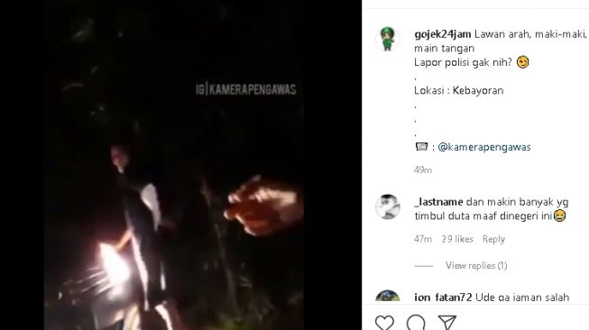 Aksi pengendara lawan arus (instagram.com/@gojek24jam)