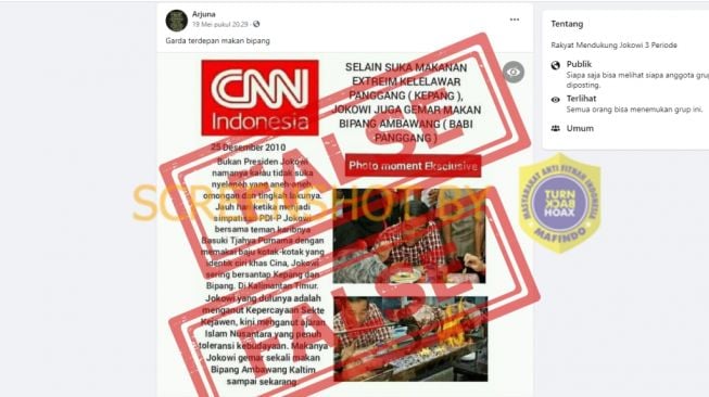 CEK FAKTA: Benarkah Jokowi Suka Makanan Ekstrem Kelelawar, Babi Panggang?