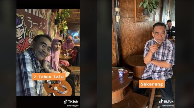 Viral Pria Kenang Mendiang Istri, Liburan Pakai Baju yang Sama (tiktok.com/@heendyyy)