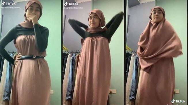 Viral Tutorial Bikin Dress dari Mukena (tiktok.com/@sunbreathplasma)