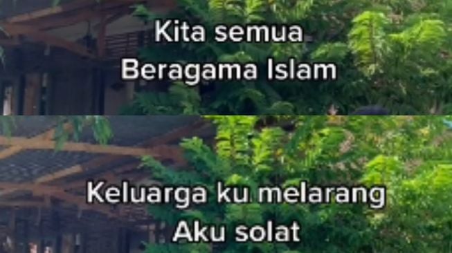 Pria curhat dilarang salat keluarga. (Tiktok/@xxxtarra)