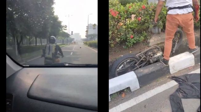 Aksi Kejar-kejaran Begal Payudara Berakhir Ngenes, Motor Pelaku Dibuang